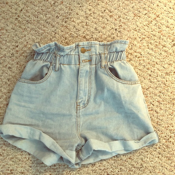 paperbag denim shorts forever 21